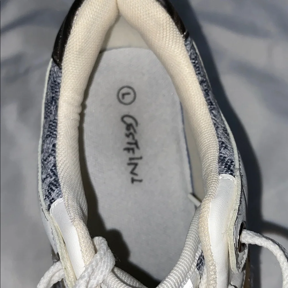 Elegant Women's Platform Sneakers - White, Gold, and Gray